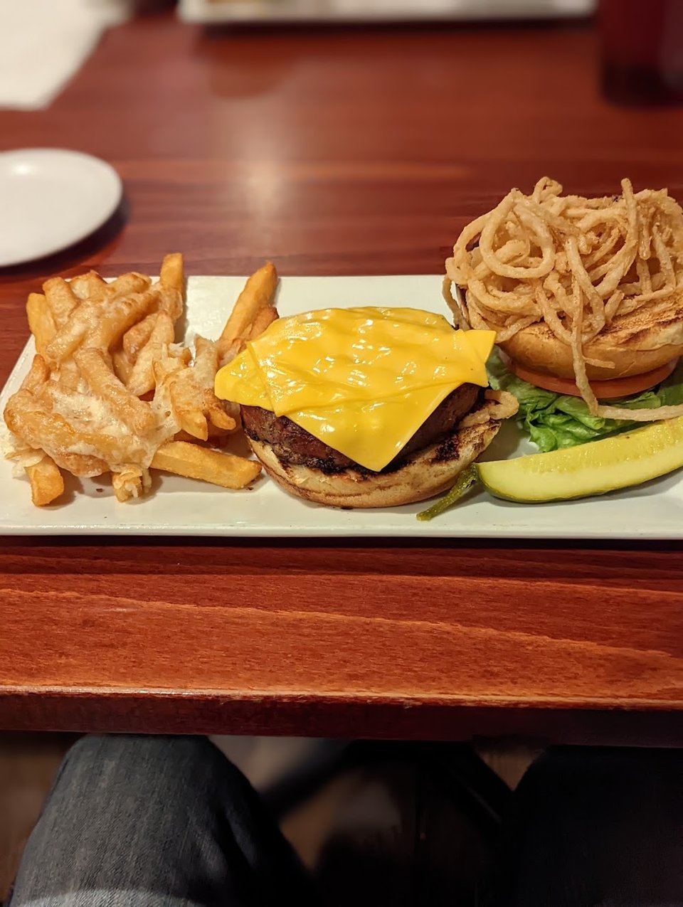 Burger and Cheese Fries