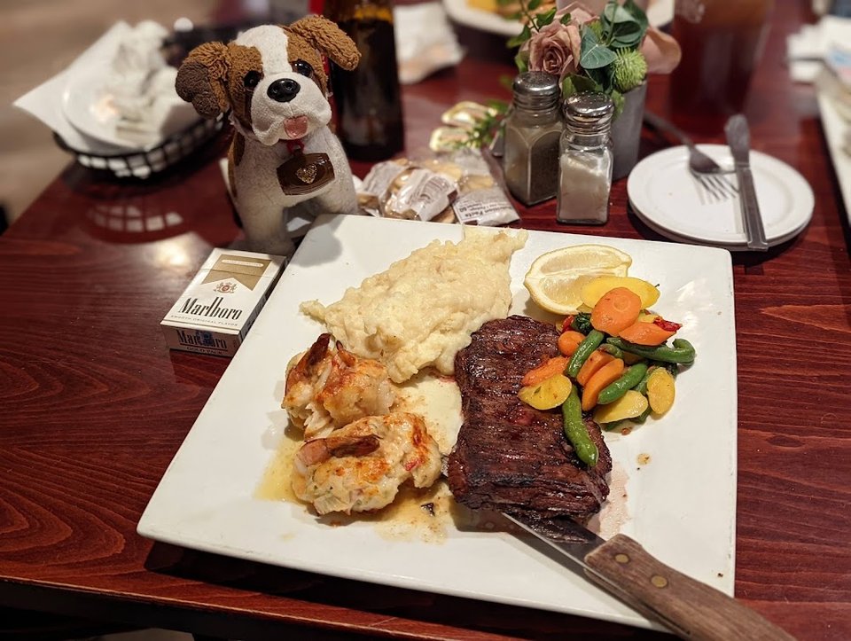 Charlie Is Drooling Steak and Ahrimp